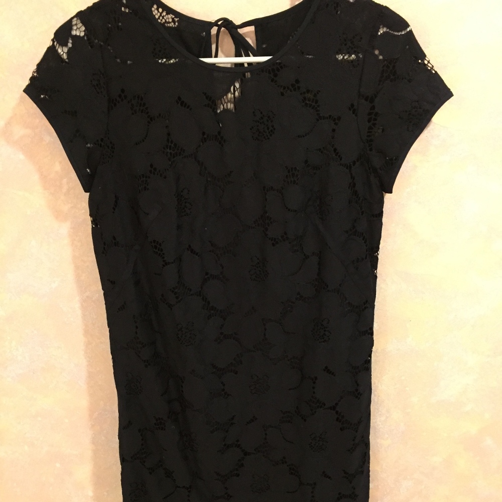 LOFT Navy short sleeve shift dress NWT